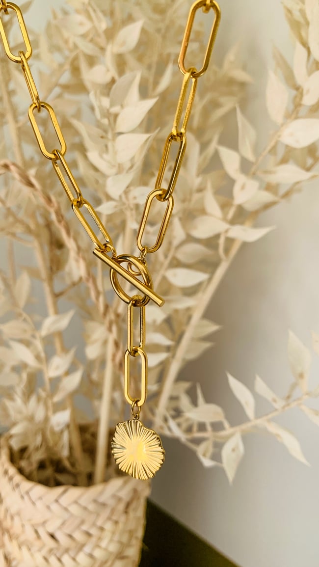 GISELE | Collier chaine trombone acier inoxydable