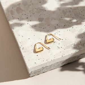 Image of Gold small bag hook earrings