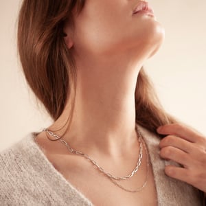 Image of Double rhodium necklace