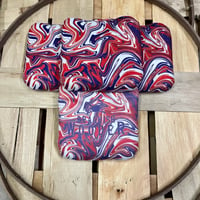 Image 1 of Psychedelic Wooders Cornhole Bag Series - Red & Whites