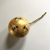 Image 3 of BEE CHRISTMAS BAUBLE - BEEBLE - GREEN OR GOLD 