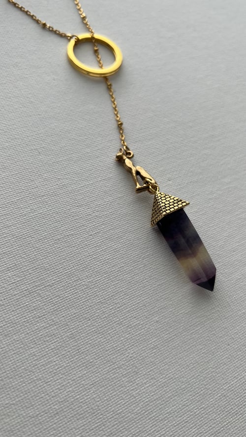 Image of ANEW III • Purple Fluorite Lariat Necklace