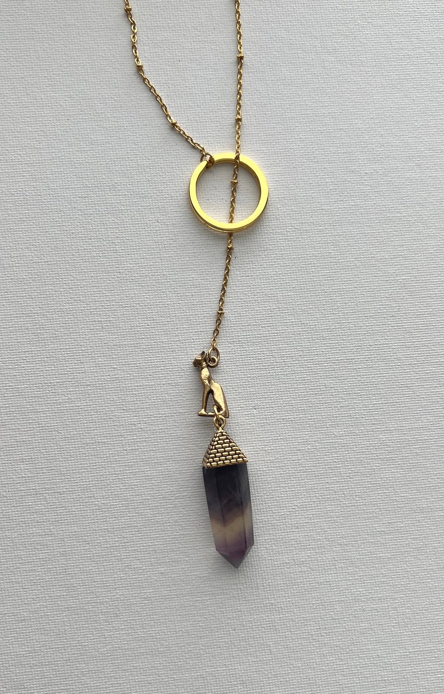 Image of ANEW III • Purple Fluorite Lariat Necklace