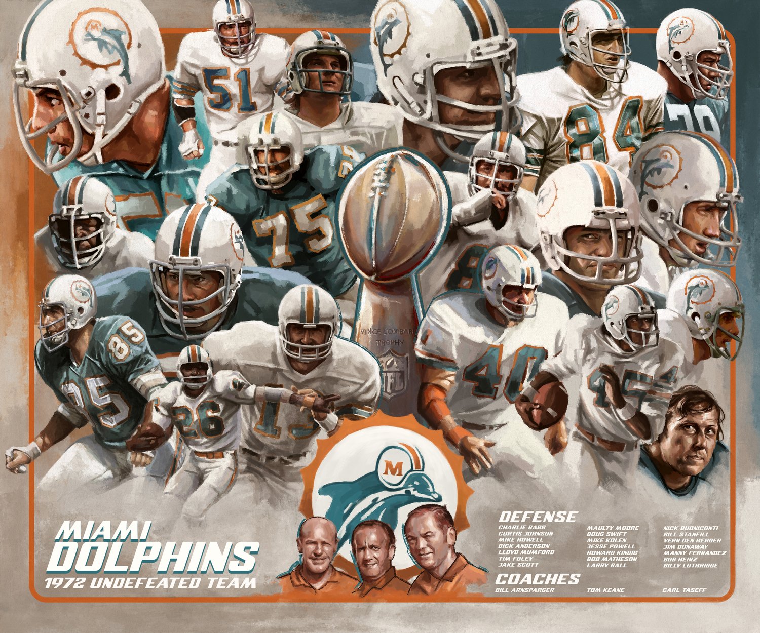 Miami Dolphins: 1972 50th Anniversary - Artist Proofs