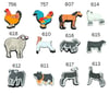 Farm Shoe Charms  / Rodeo / Goat  / Pig / Calf / Sheep / Show Animal / El Gallo / Chicken