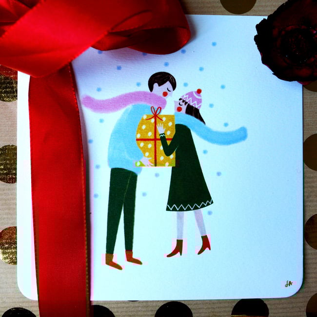 Carte "couple de Noël"