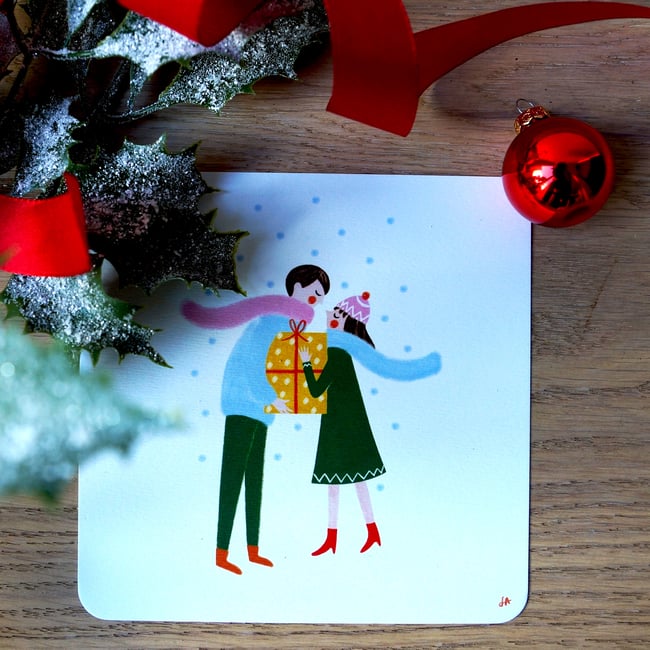 Carte "couple de Noël"