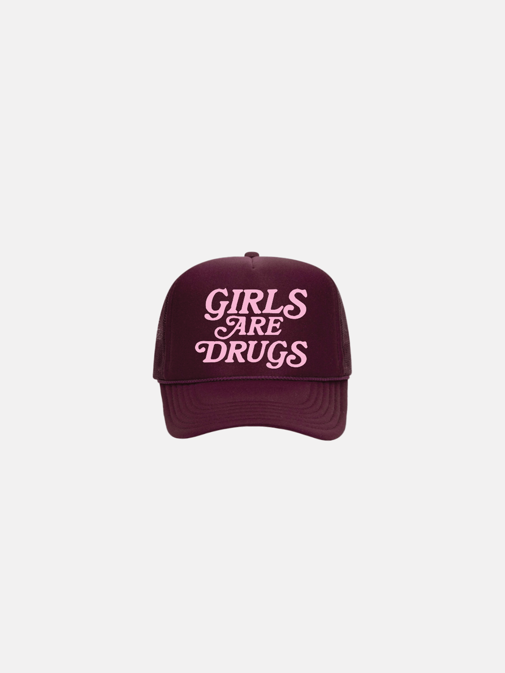 Image of GIRLS ARE DRUGS® TRUCKERS - MAROON / PINK