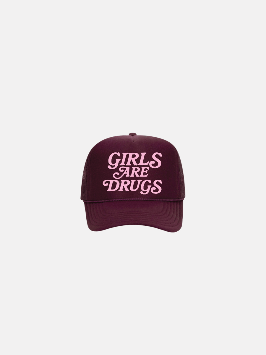 Image of GIRLS ARE DRUGS® TRUCKERS - MAROON / PINK