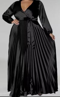 Image 2 of V Neck Pleated Party Dress