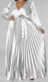 Image 3 of V Neck Pleated Party Dress