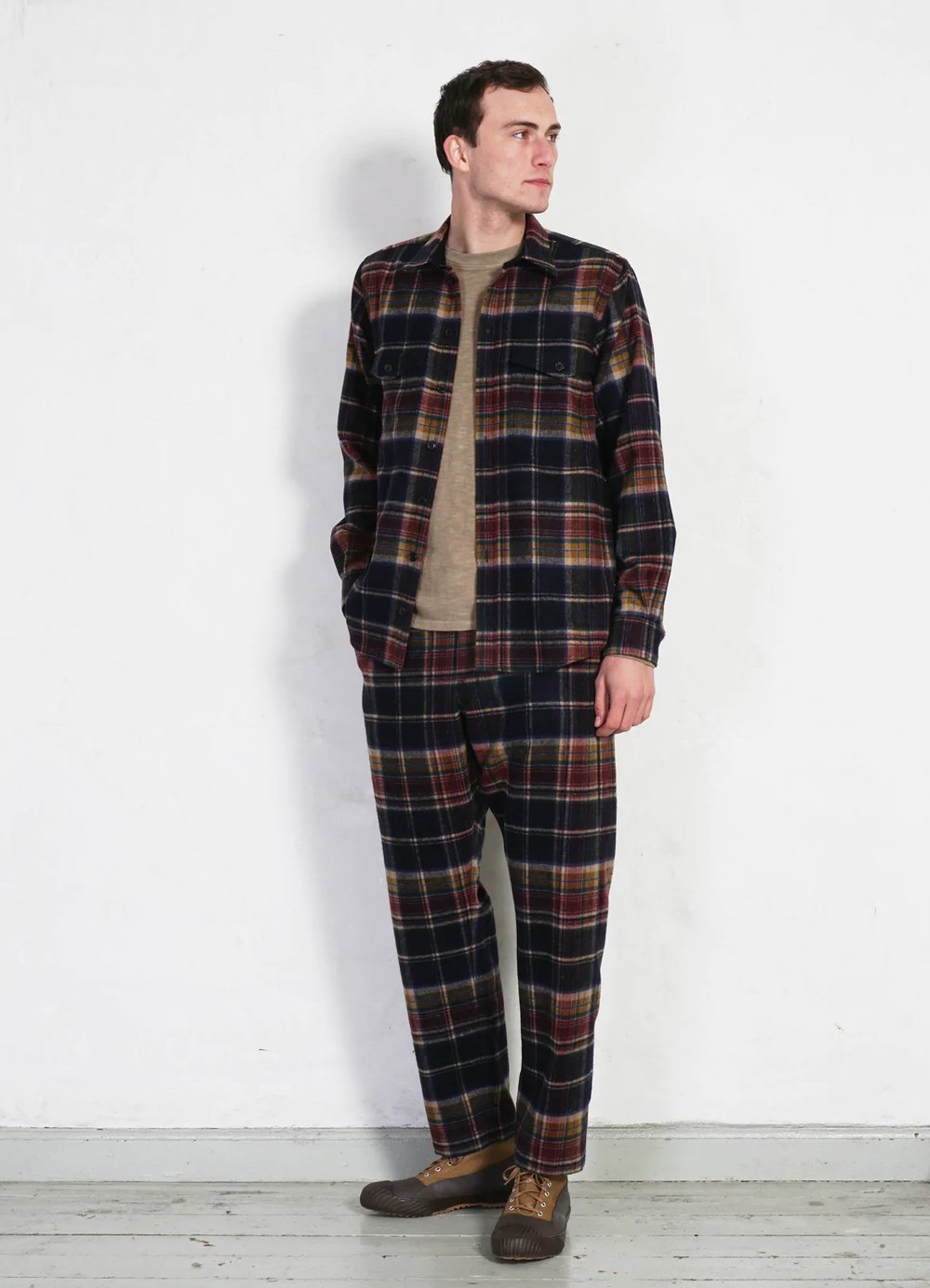 Hansen Garments TYGE | Wide Cut Cropped Trousers  |  multi colour check