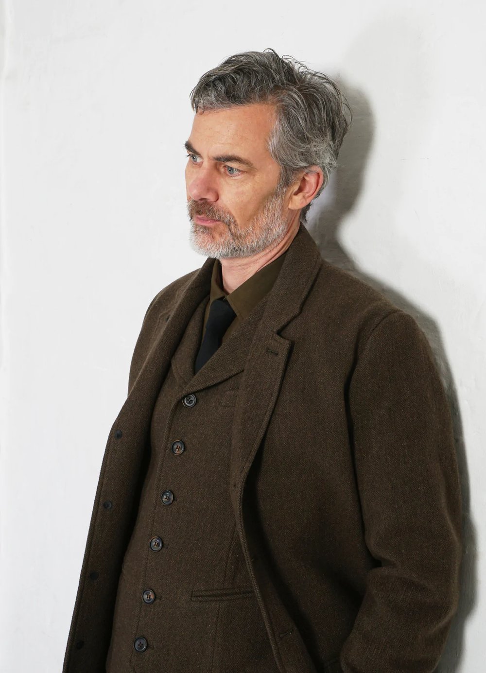 Hansen Garments WILLIAM | Lapel Waistcoat  |  brown herringbone
