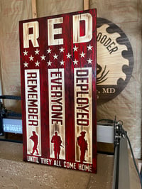 Image 2 of R.E.D. Flag - Remember Everyone Deployed - Crimson & Black