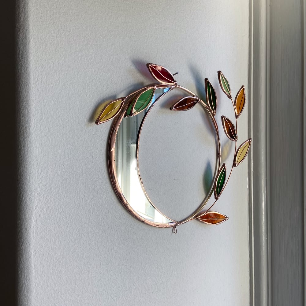 Image of Bat and Autumn Leaves Wreath