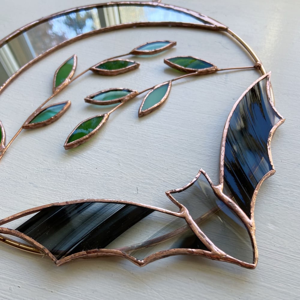 Image of Bat, Crescent Moon and Leaves Wreath
