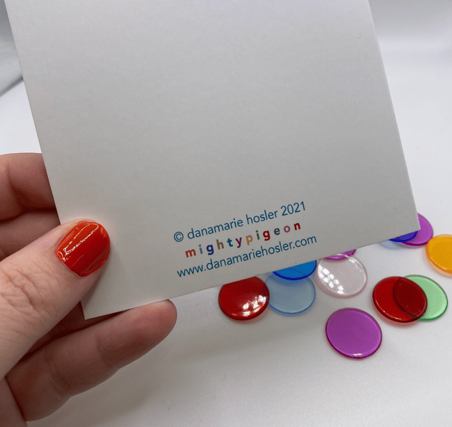 "Nothin but joy" card + white paper envelope set of six (4x6"/ blank)