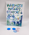  "Warmest Wishes, Comfort & Joy" card + white paper envelope set (4x6"/ blank)