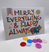 "Merry Everything & Happy Always" card + white paper envelope set (4x6"/ blank)