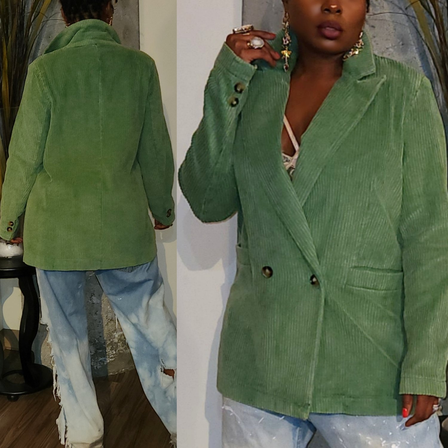 Image of The Vintage Emerald Blazer