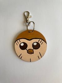 Image 1 of The Owl House Hooty inspired hand painted wooden keychain