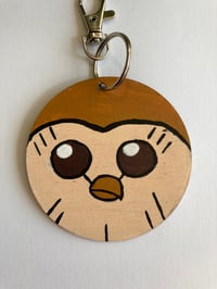 Image 2 of The Owl House Hooty inspired hand painted wooden keychain