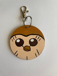 Image 3 of The Owl House Hooty inspired hand painted wooden keychain