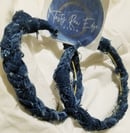 Image 3 of Tasty Raw Edge Denim Extreme Box Braid Hoops