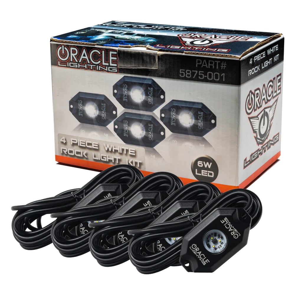 Image of #ORACLE WHITE UNDERBODY WHEEL WELL ROCK LIGHT KIT - 4 PIECE