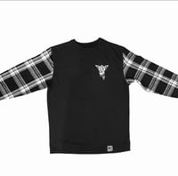 Image 1 of BLACK Cow Head Crew X Flannel