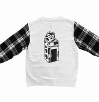 Image 2 of WHITE Milk Crate Crewneck X Flannel