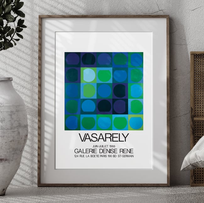Victor Vasarely | Galerie Denise Rene | 1966 | Exhibition Poster | Wall Art Print | Home Decor