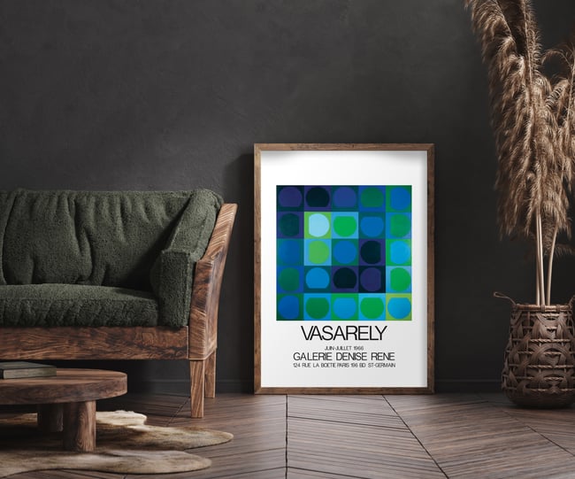 Victor Vasarely | Galerie Denise Rene | 1966 | Exhibition Poster | Wall Art Print | Home Decor