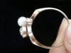 Edwardian 18ct platinum natural pearl and diamond ring, likely French