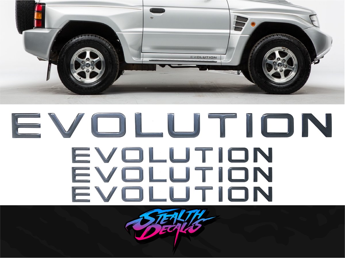 Pajero Shogun Evolution 3d Domed Sticker Replacement Set | Stealth Decals