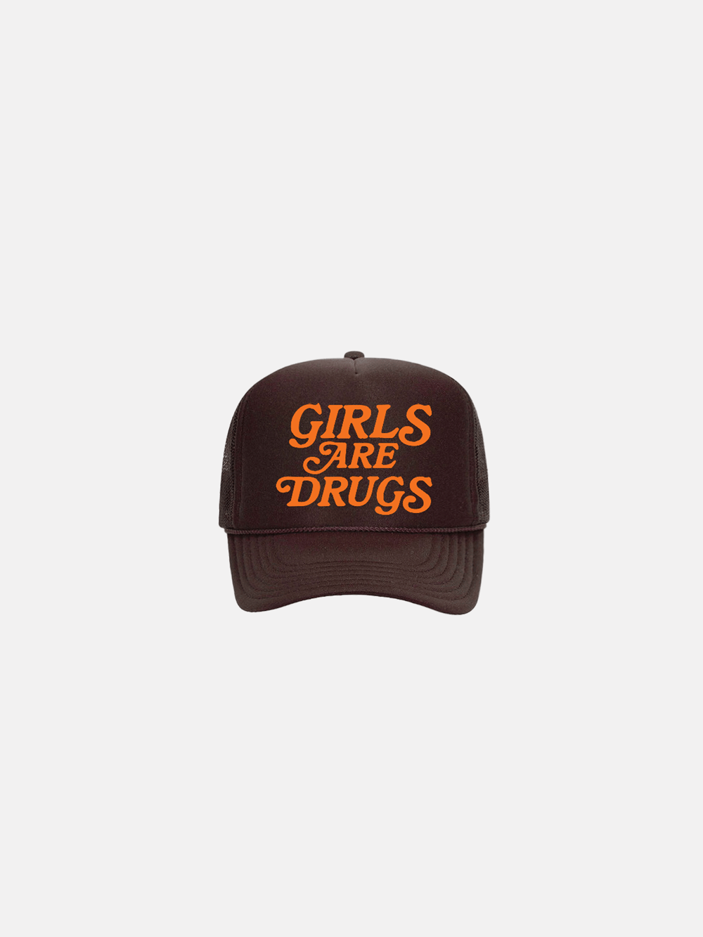 Image of GIRLS ARE DRUGS® TRUCKERS - BROWN / ORANGE