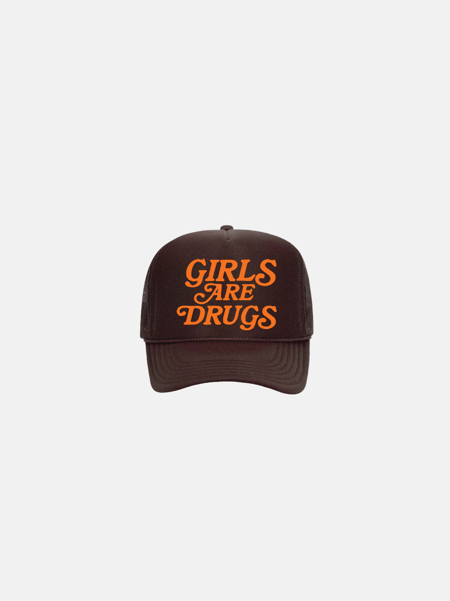 Image of GIRLS ARE DRUGS® TRUCKERS - BROWN / ORANGE
