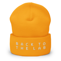 Image 1 of Back to the LAB font Cuffed Beanie