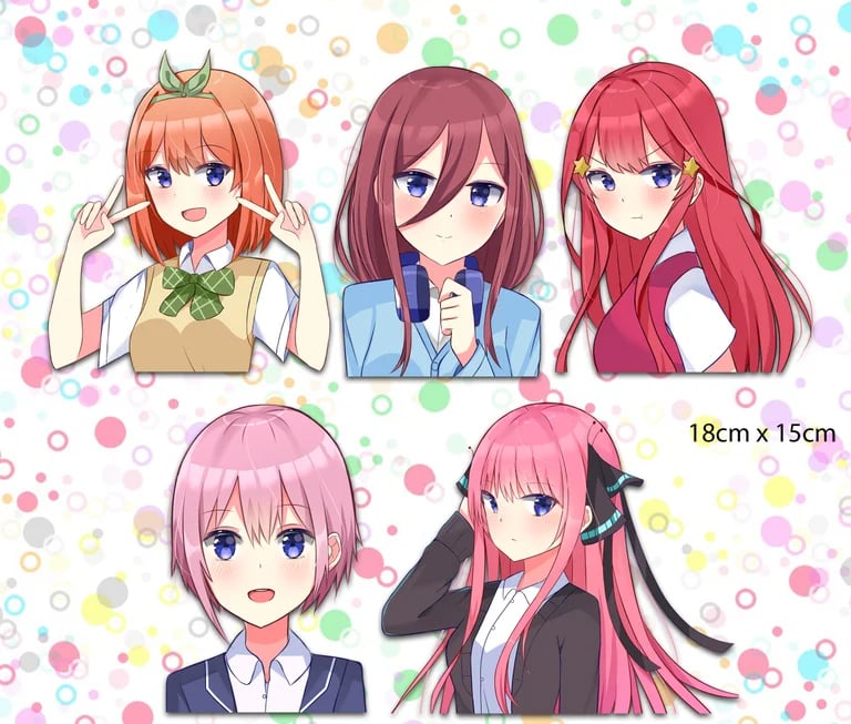 5-toubun no Hanayome Ichika x Nino X Miku X Yotsuba X Itsuki Slaps, Diecut