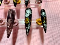 Image 5 of Customized Day of the dead blk gold press ons 
