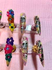 Image 5 of  CUSTOMIZED Colorful day of the dead press ons 