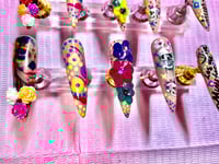 Image 2 of  CUSTOMIZED Colorful day of the dead press ons 