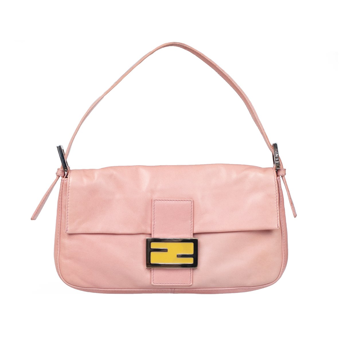 Heritage Vintage: Fendi Pink Logo Embossed Leather Shoulder Bag