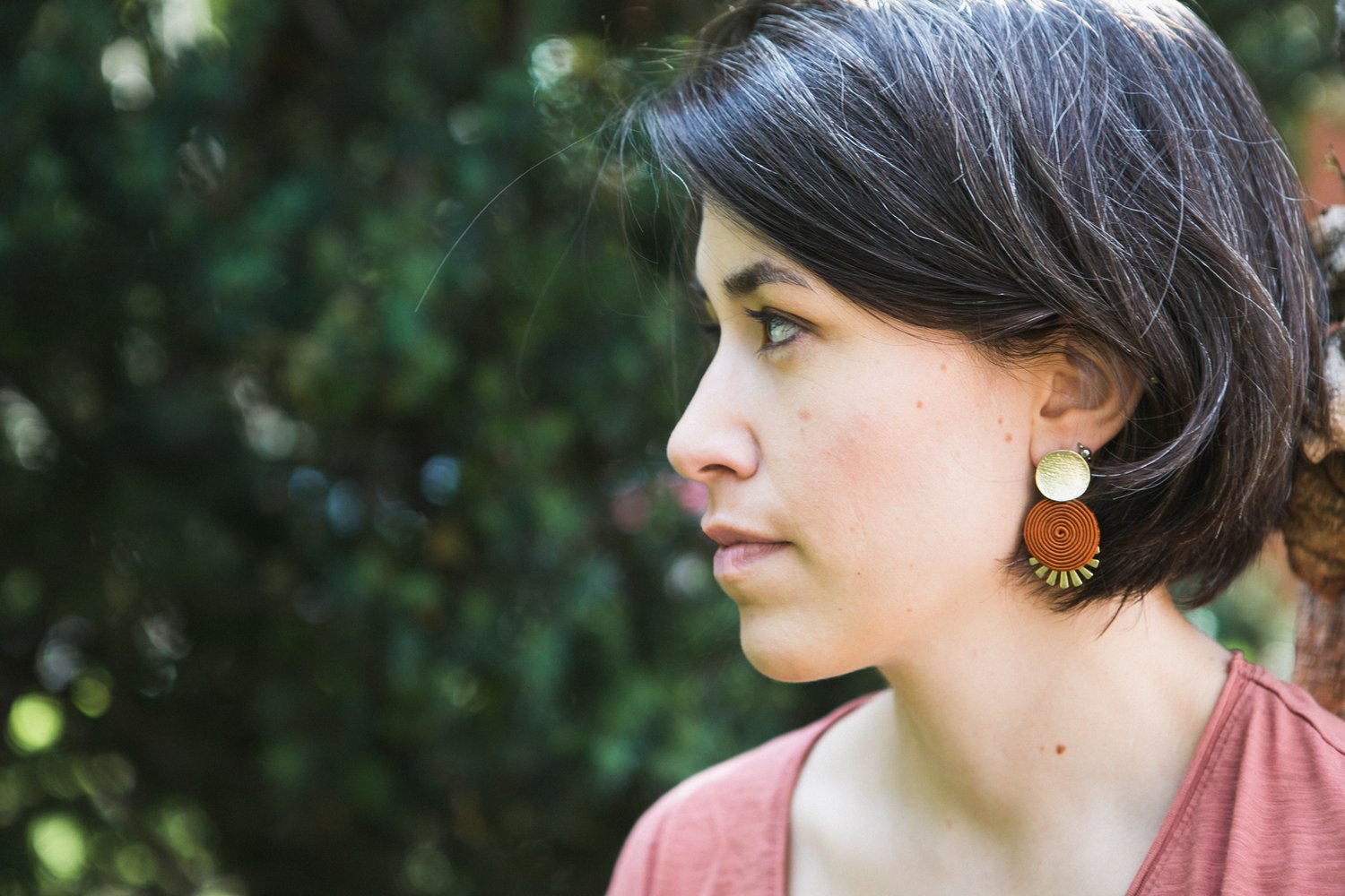Pendientes soutache QUITO - color terracota