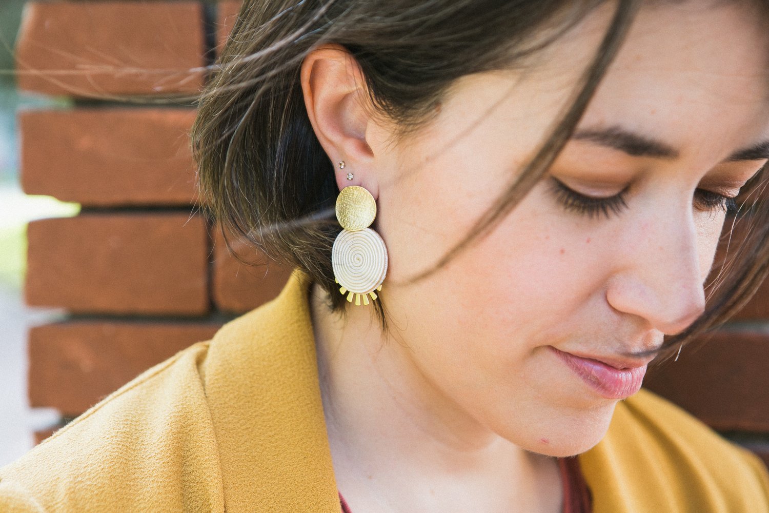 Pendientes soutache QUITO - Color crema