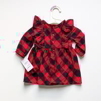 Image 2 of Baby Girls Matching Family Buffalo Plaid Ruffle Dress - Classic Red