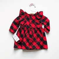 Image 2 of Baby Girls Matching Family Buffalo Plaid Ruffle Dress - Classic Red