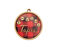 Image 2 of Buffalo Plaid Family Ornament / Ornamento Familiar De Tartan