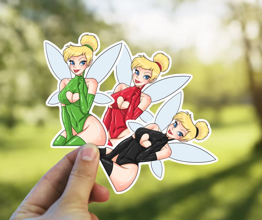 Image of Sexy Latex Tinkerbell sticker, Cute Kinkerbell Decal, Naughty Fairy