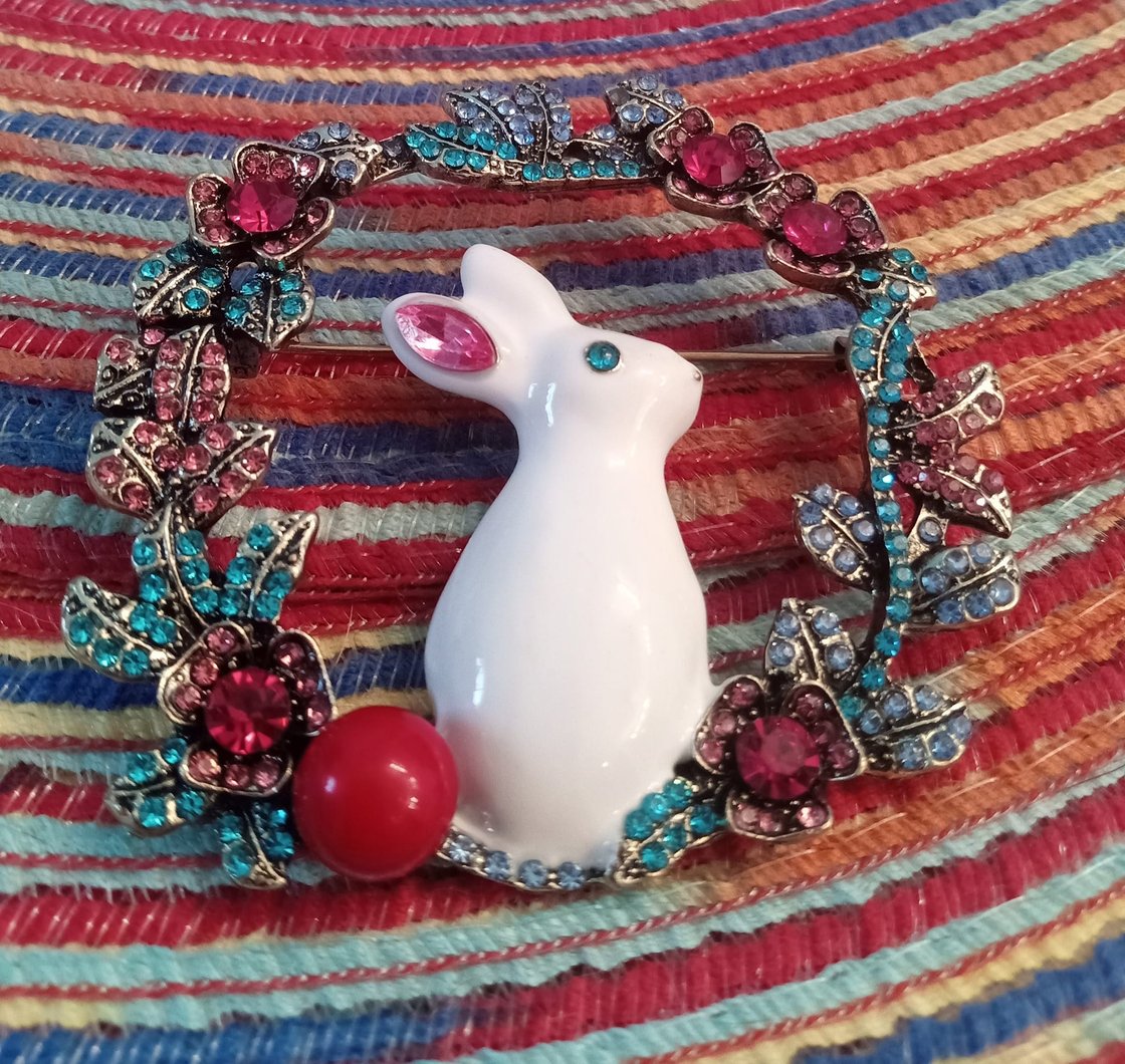 Image of White Chocolate Bunny Brooch